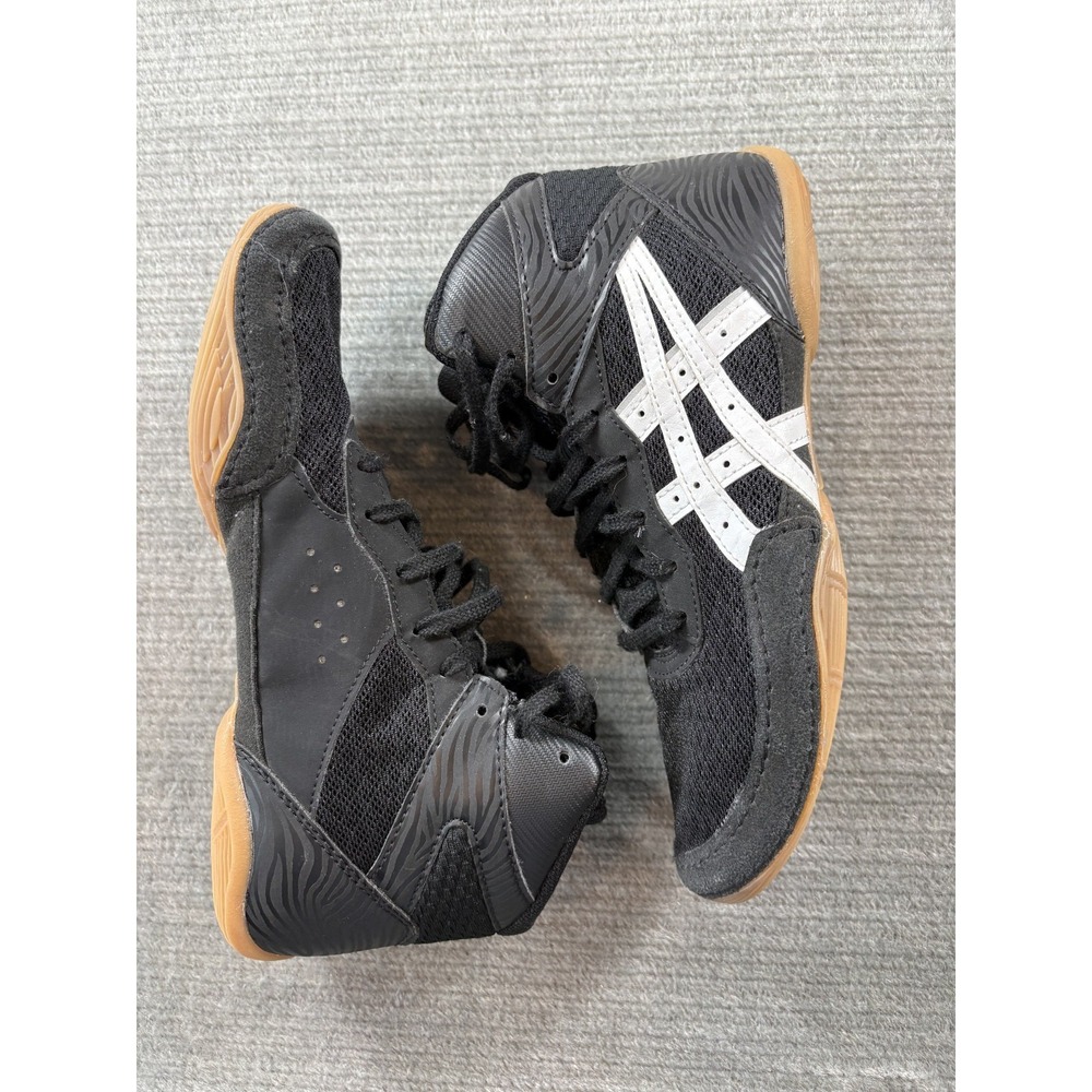Asics Wrestling Shoes Kids 5 Black Metflex 7 Lace Up Comfort Athletic